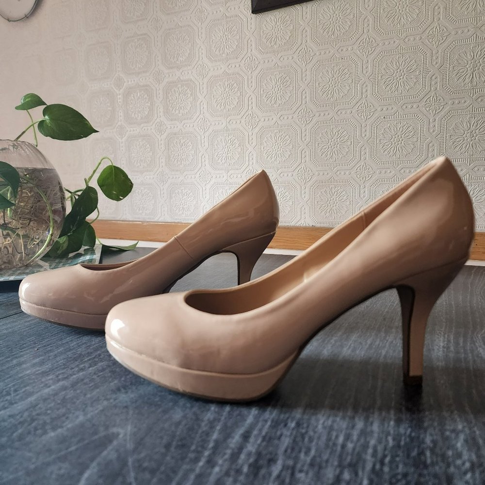 Madden Girl Nude Patent Pump Stiletto 4" Size 10